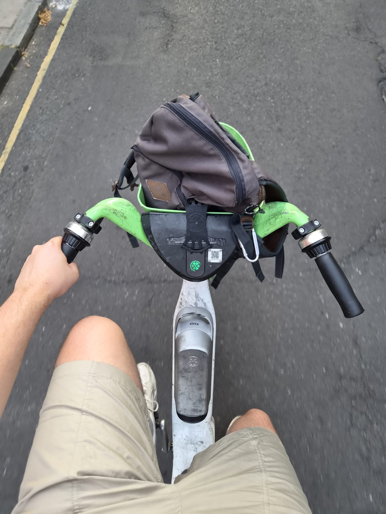 Commuting by rented scooter, badly.